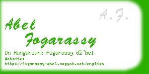 abel fogarassy business card